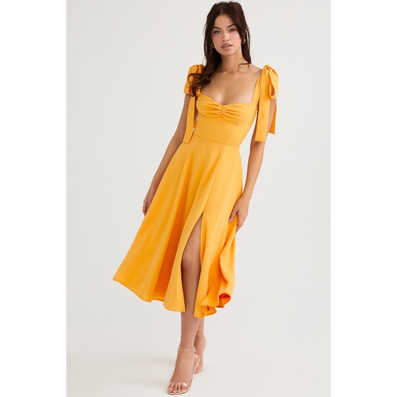 NEW House of CB Alicia Dress Tangerine XS - Picture 1 of 17